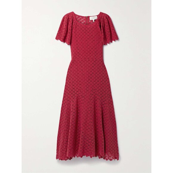 THE GREAT. The Harmony cotton-guipure lace midi dress size 0/ XS - Picture 3 of 13